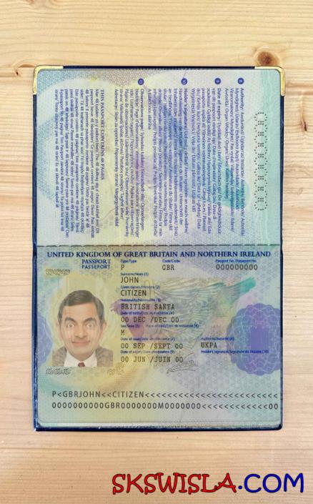 Zjednoczone Królestwo paszport 2006-2010 wygląd zdjęcia pliki PSD, skan i fotografowany obraz